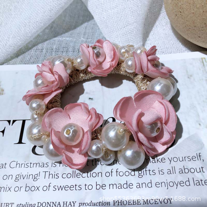 Super Fairy Flowers Hair Band Korean Style Internet Celebrity Ins Elegant Headdress Hair Rope Korean Hand-Woven Pearl Hair Elastic Hair Accessories Super Fairy Flowers Hair Band Korean Style Internet Celebrity Ins Elegant Headdress Hair Rope Korean Hand-Woven Pearl Hair Elastic Hair Accessories