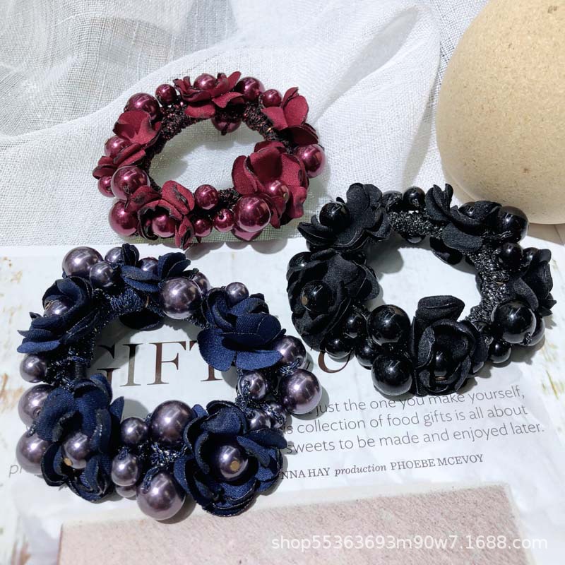 Super Fairy Flowers Hair Band Korean Style Internet Celebrity Ins Elegant Headdress Hair Rope Korean Hand-Woven Pearl Hair Elastic Hair Accessories Super Fairy Flowers Hair Band Korean Style Internet Celebrity Ins Elegant Headdress Hair Rope Korean Hand-Woven Pearl Hair Elastic Hair Accessories