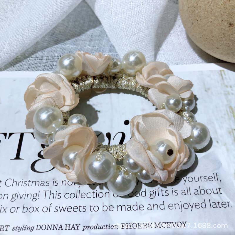 Super Fairy Flowers Hair Band Korean Style Internet Celebrity Ins Elegant Headdress Hair Rope Korean Hand-Woven Pearl Hair Elastic Hair Accessories Super Fairy Flowers Hair Band Korean Style Internet Celebrity Ins Elegant Headdress Hair Rope Korean Hand-Woven Pearl Hair Elastic Hair Accessories