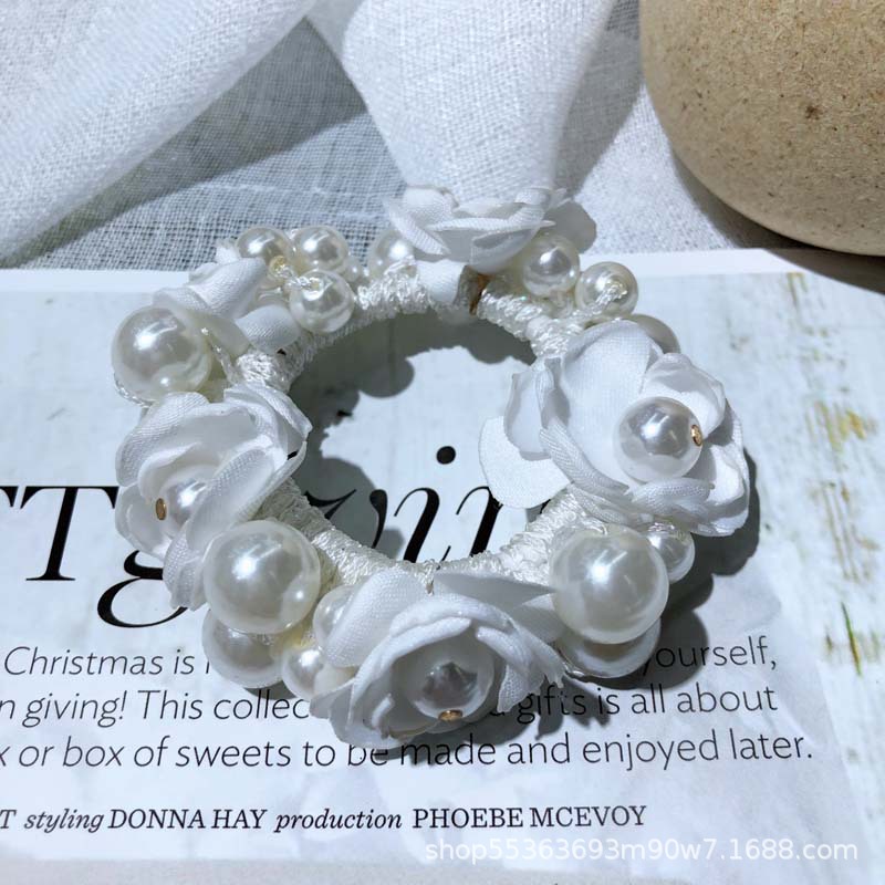 Super Fairy Flowers Hair Band Korean Style Internet Celebrity Ins Elegant Headdress Hair Rope Korean Hand-Woven Pearl Hair Elastic Hair Accessories Super Fairy Flowers Hair Band Korean Style Internet Celebrity Ins Elegant Headdress Hair Rope Korean Hand-Woven Pearl Hair Elastic Hair Accessories