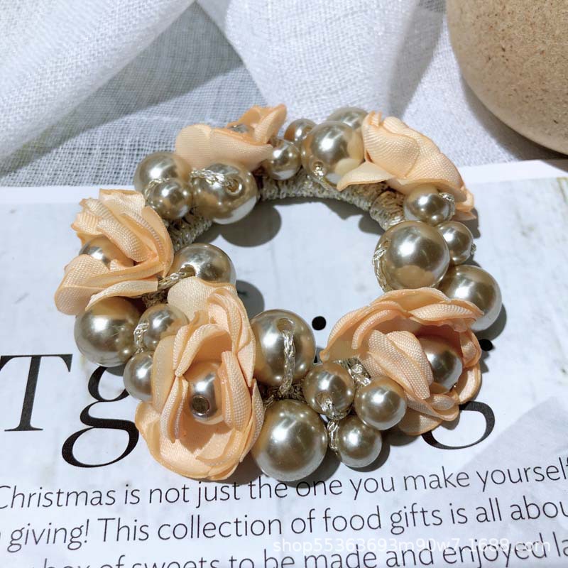 Super Fairy Flowers Hair Band Korean Style Internet Celebrity Ins Elegant Headdress Hair Rope Korean Hand-Woven Pearl Hair Elastic Hair Accessories Super Fairy Flowers Hair Band Korean Style Internet Celebrity Ins Elegant Headdress Hair Rope Korean Hand-Woven Pearl Hair Elastic Hair Accessories
