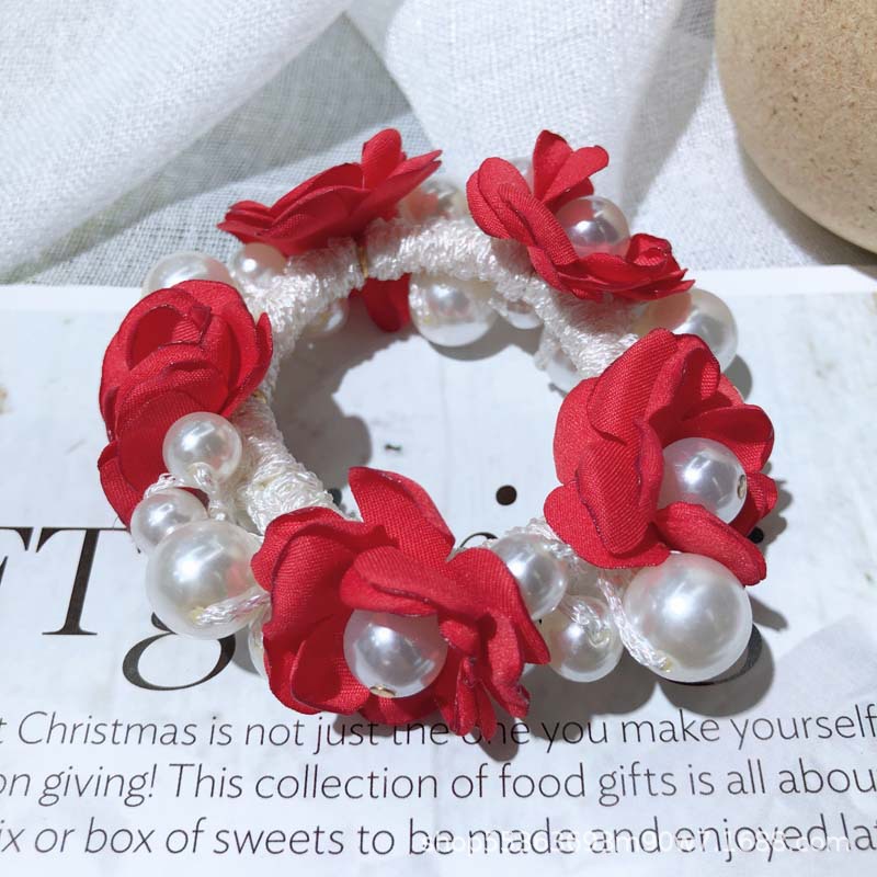 Super Fairy Flowers Hair Band Korean Style Internet Celebrity Ins Elegant Headdress Hair Rope Korean Hand-Woven Pearl Hair Elastic Hair Accessories Super Fairy Flowers Hair Band Korean Style Internet Celebrity Ins Elegant Headdress Hair Rope Korean Hand-Woven Pearl Hair Elastic Hair Accessories