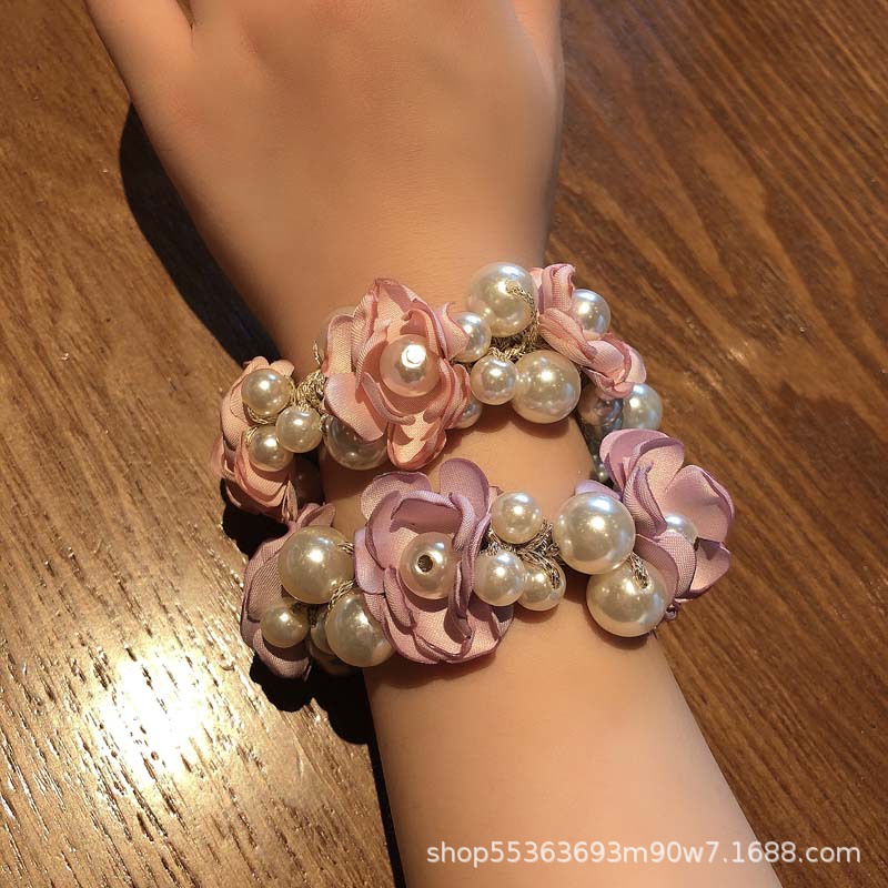 Super Fairy Flowers Hair Band Korean Style Internet Celebrity Ins Elegant Headdress Hair Rope Korean Hand-Woven Pearl Hair Elastic Hair Accessories Super Fairy Flowers Hair Band Korean Style Internet Celebrity Ins Elegant Headdress Hair Rope Korean Hand-Woven Pearl Hair Elastic Hair Accessories