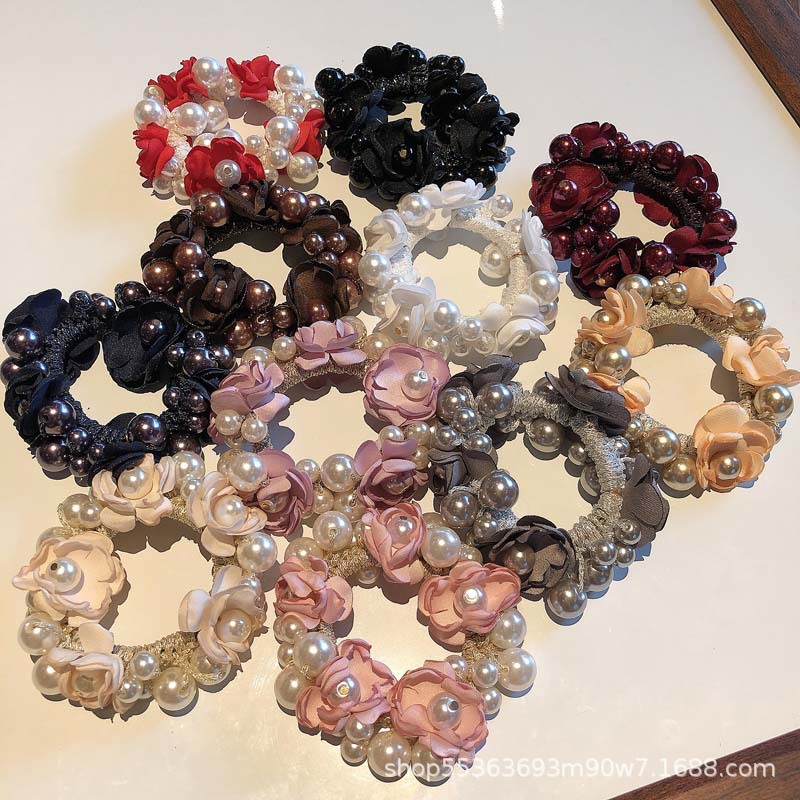 Super Fairy Flowers Hair Band Korean Style Internet Celebrity Ins Elegant Headdress Hair Rope Korean Hand-Woven Pearl Hair Elastic Hair Accessories Super Fairy Flowers Hair Band Korean Style Internet Celebrity Ins Elegant Headdress Hair Rope Korean Hand-Woven Pearl Hair Elastic Hair Accessories