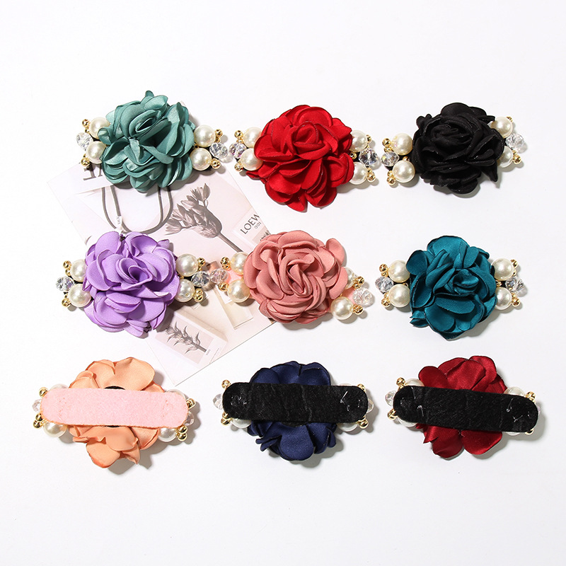 Korean version of fashion hair decoration large pearl rose flowers hair circle camellia hair rope headdress inlaid with Korean version of fashion hair decoration large pearl rose flowers hair circle camellia hair rope headdress inlaid with