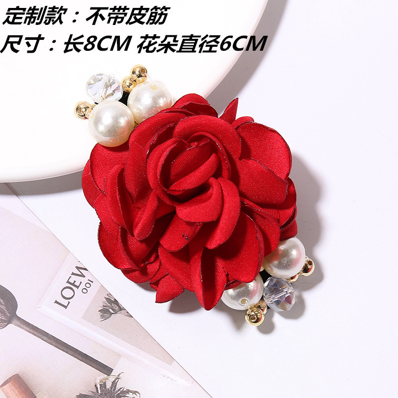 Korean version of fashion hair decoration large pearl rose flowers hair circle camellia hair rope headdress inlaid with Korean version of fashion hair decoration large pearl rose flowers hair circle camellia hair rope headdress inlaid with