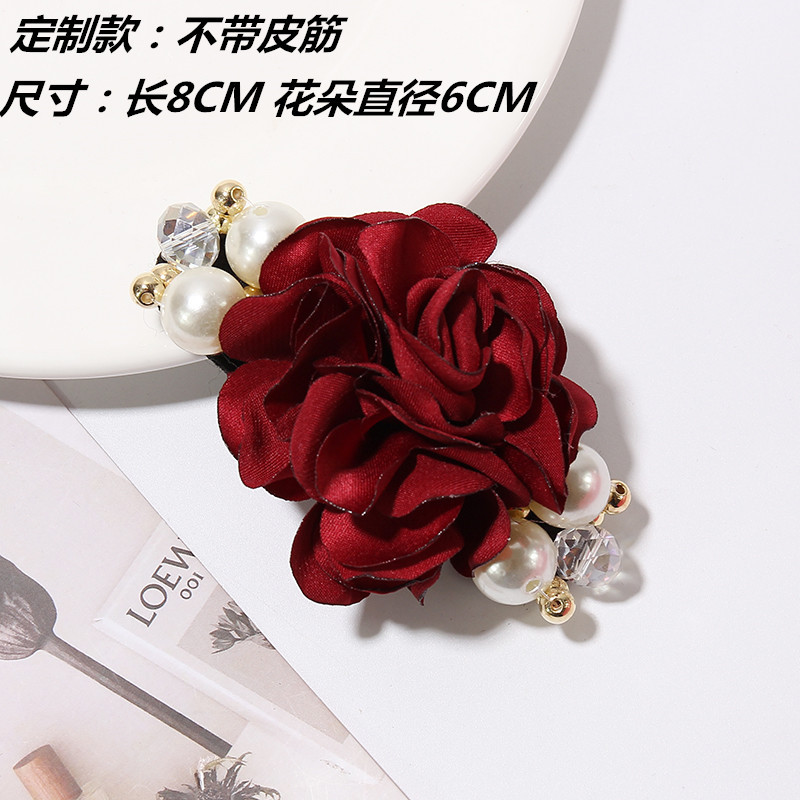 Korean version of fashion hair decoration large pearl rose flowers hair circle camellia hair rope headdress inlaid with Korean version of fashion hair decoration large pearl rose flowers hair circle camellia hair rope headdress inlaid with