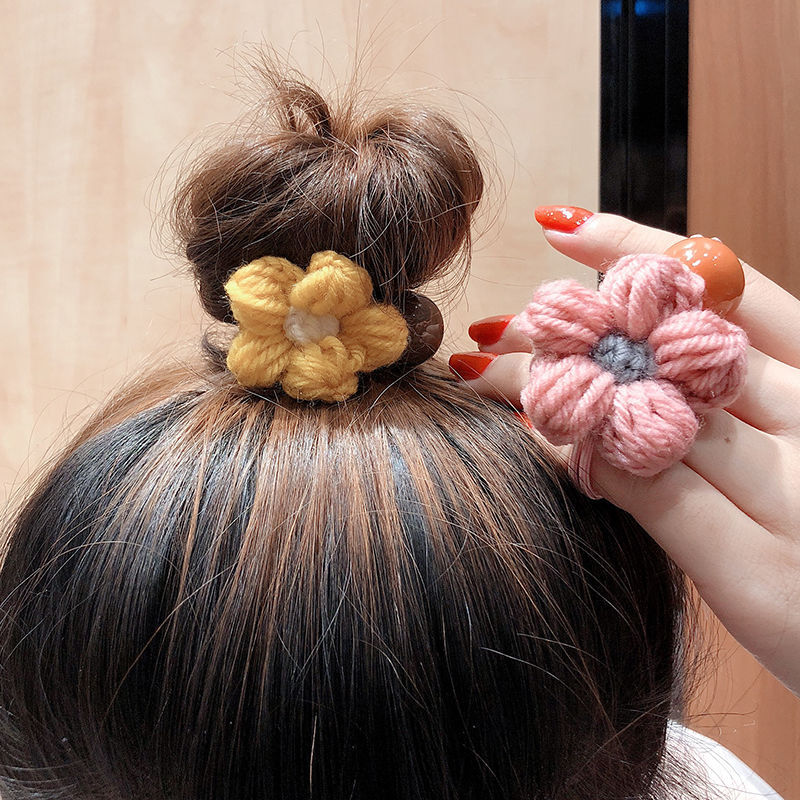 New Autumn and Winter Hair Band Korean Hair Accessories Wool Flowers Rubber Band Set Simple Hair Ring Head Rope Korean Style Headdress Flower New Autumn and Winter Hair Band Korean Hair Accessories Wool Flowers Rubber Band Set Simple Hair Ring Head Rope Korean Style Headdress Flower