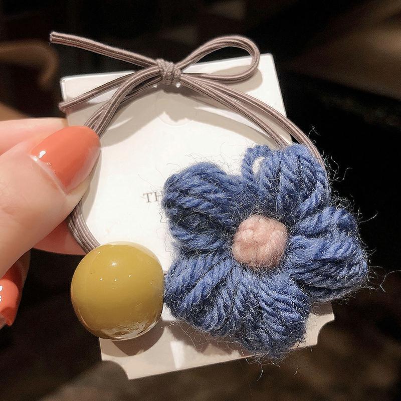 New Autumn and Winter Hair Band Korean Hair Accessories Wool Flowers Rubber Band Set Simple Hair Ring Head Rope Korean Style Headdress Flower New Autumn and Winter Hair Band Korean Hair Accessories Wool Flowers Rubber Band Set Simple Hair Ring Head Rope Korean Style Headdress Flower