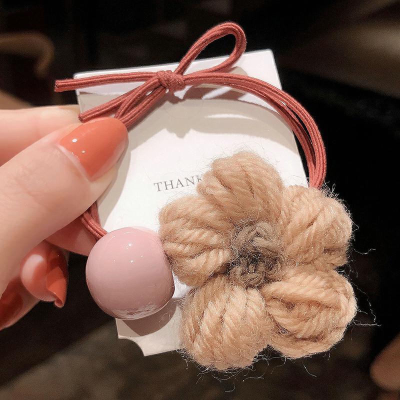 New Autumn and Winter Hair Band Korean Hair Accessories Wool Flowers Rubber Band Set Simple Hair Ring Head Rope Korean Style Headdress Flower New Autumn and Winter Hair Band Korean Hair Accessories Wool Flowers Rubber Band Set Simple Hair Ring Head Rope Korean Style Headdress Flower