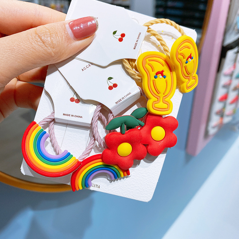 Children Hair Accessories Baby Hair Ring Little Girl Hair Elastic Band Princess Girls Headdress Head Flowers Hair Rope Belt Tire