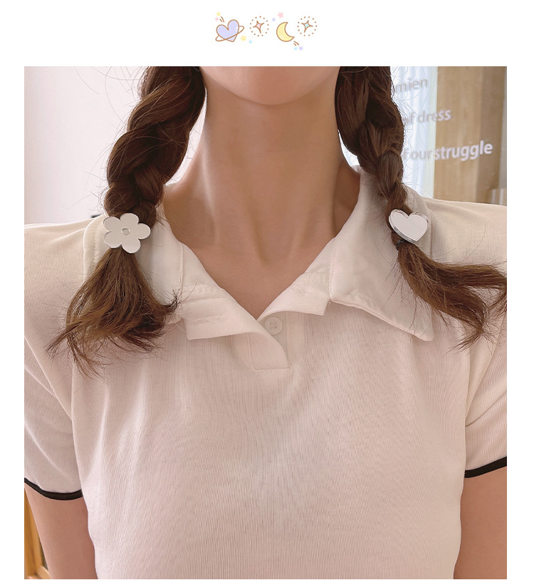 Summer Love Heart Flowers Mirror Barrettes Side Clip Side Little Clip Headdress Girl's Hair Hoop 2021new