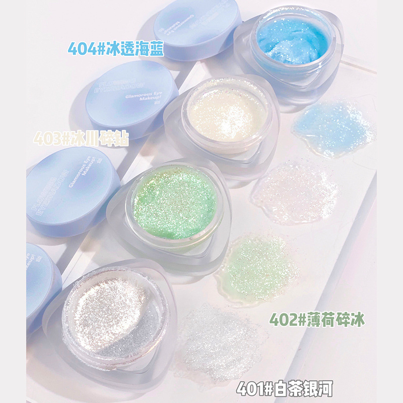 Xixi Shining Star River Flowing Eye Shadow Bouncy Jelly Soft Glutinous Paste Eye Shadow Brightening Crouching Silkworm Clear Daily Thin and Glittering