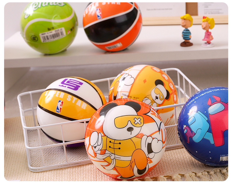 Large Size 10cm Elastic Ball Children Student Slap Small Basketball Cartoon Print Bouncing Ball Children Pu Bouncy Ball Large Size 10cm Elastic Ball Children Student Slap Small Basketball Cartoon Print Bouncing Ball Children Pu Bouncy Ball