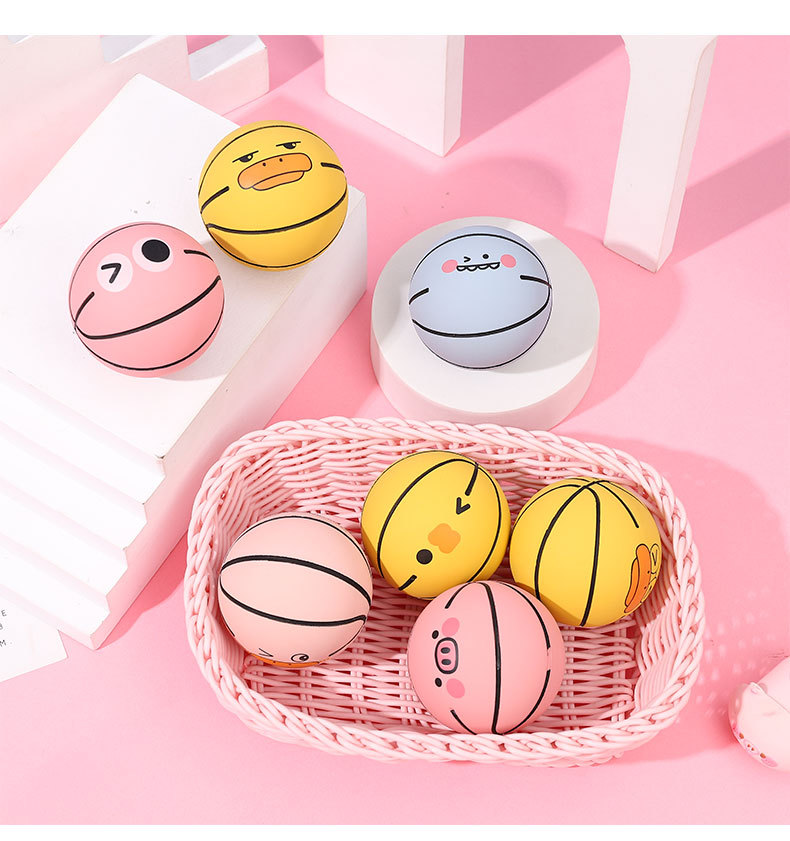 Cartoon Expression Small Basketball Rubber Bouncy Ball High Elasticity Toy Ball Student Children Playable Bouncy Ball Cartoon Expression Small Basketball Rubber Bouncy Ball High Elasticity Toy Ball Student Children Playable Bouncy Ball