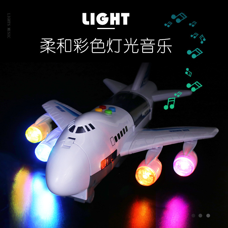 Children&#039;s Toy Model Simulation Inertial Story Aircraft Toy Early Education Sound and Light Track Toy Passenger Plane Storage Car