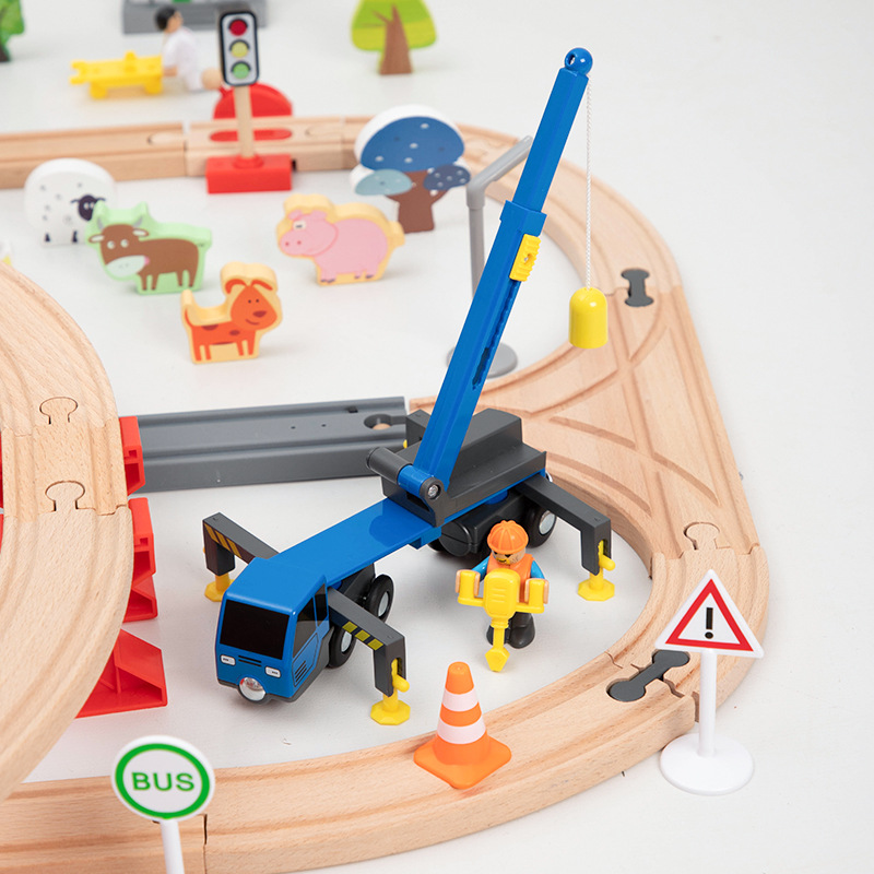 Wooden Train Track Apron Police Station Train Toy