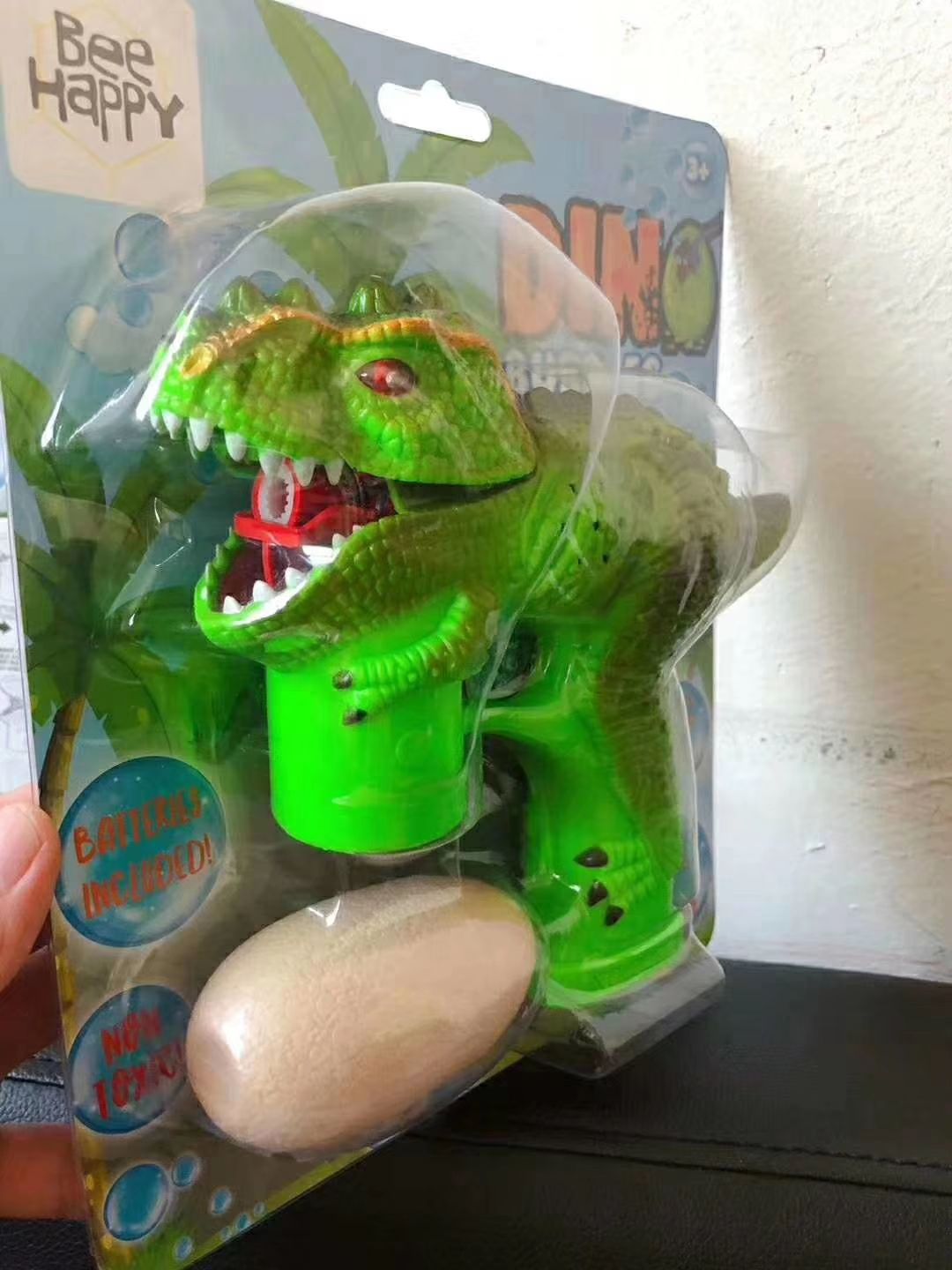 New dinosaur electric bubble gun music light colorful bubble toys