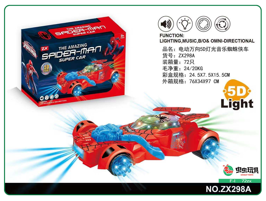 Electric light music universal spider-man formula racing douyin fast hand hot style toy Electric light music universal spider-man formula racing douyin fast hand hot style toy