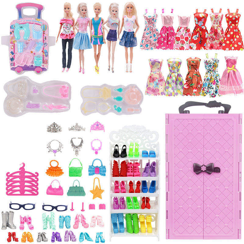 Factory Direct Deliver Suitable for 27-29cm Barbie Doll Striped Plush Coat Doll Dressing Gown One Piece Dropshipping