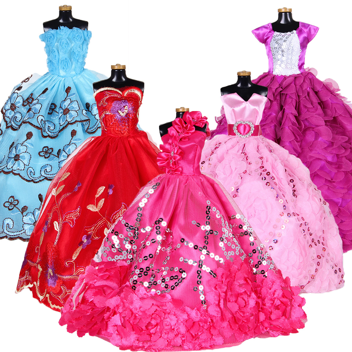 Factory Direct Sales Yi Tian Barbie Doll Clothes Wedding Dress Doll Dress up Princess Fashion Accessories Large Dress