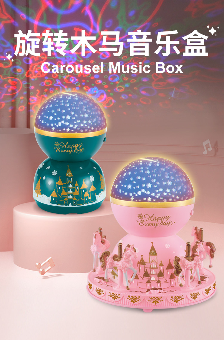 Carousel Music Box Birthday Cake Decoration Girls' Toy Music Box Dessert Table Scene Decoration Ornaments Carousel Music Box Birthday Cake Decoration Girls' Toy Music Box Dessert Table Scene Decoration Ornaments