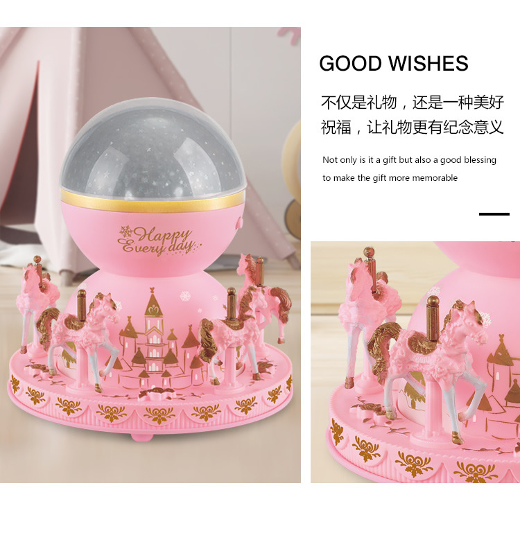 Carousel Music Box Birthday Cake Decoration Girls' Toy Music Box Dessert Table Scene Decoration Ornaments Carousel Music Box Birthday Cake Decoration Girls' Toy Music Box Dessert Table Scene Decoration Ornaments