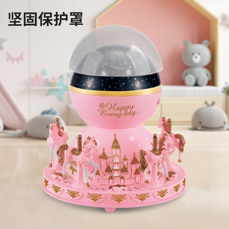 Carousel Music Box Birthday Cake Decoration Girls&#039; Toy Music Box Dessert Table Scene Decoration Ornaments