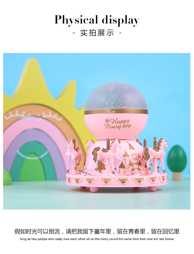 Carousel Music Box Birthday Cake Decoration Girls' Toy Music Box Dessert Table Scene Decoration Ornaments Carousel Music Box Birthday Cake Decoration Girls' Toy Music Box Dessert Table Scene Decoration Ornaments