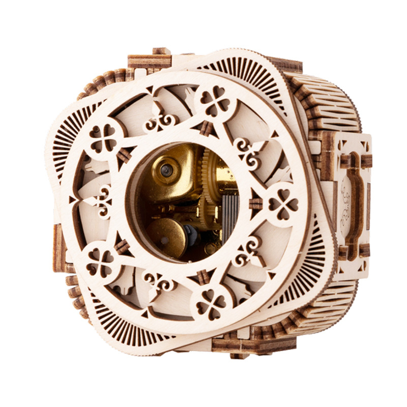 Youge Uguter Clover Music Box 3D Wooden Three-Dimensional Puzzle Assembled Music Box Creative Gift