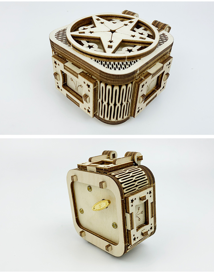 Youge Uguter Star Music Box T703 Wooden Assembled Music Box Creative Gift Youge Uguter Star Music Box T703 Wooden Assembled Music Box Creative Gift