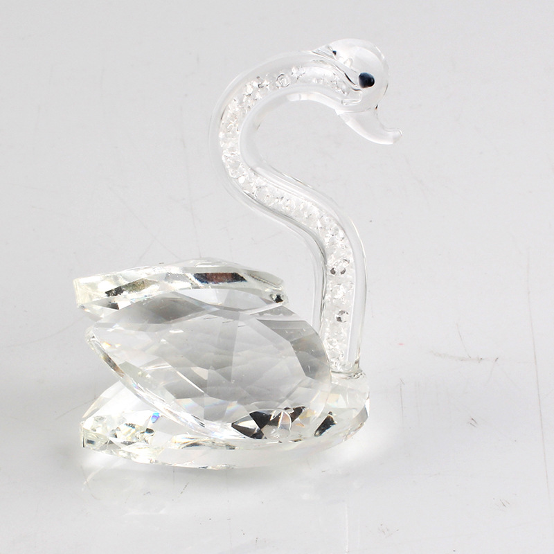 Factory Direct Sales Foreign Trade Crystal Small Animal Custom Swan Decoration Wedding Gift Creative Home Decoration Ornaments
