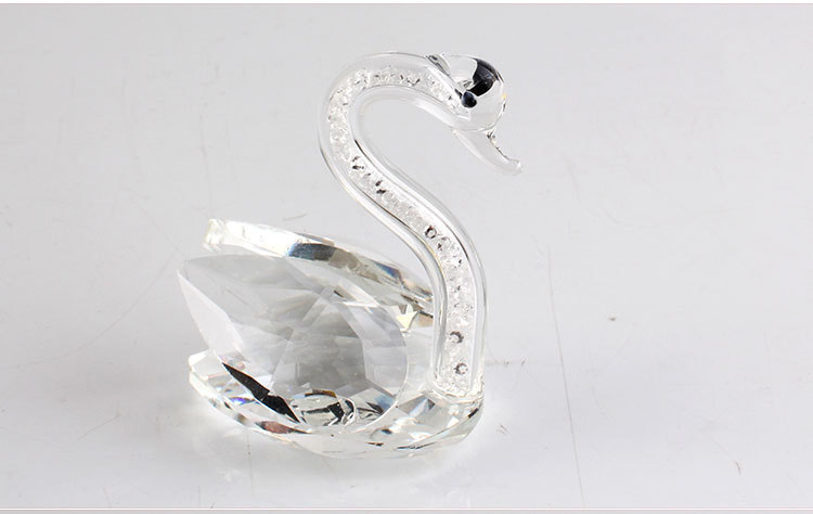 Factory Direct Sales Foreign Trade Crystal Small Animal Custom Swan Decoration Wedding Gift Creative Home Decoration Ornaments