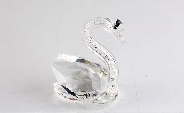 Factory Direct Sales Foreign Trade Crystal Small Animal Custom Swan Decoration Wedding Gift Creative Home Decoration Ornaments