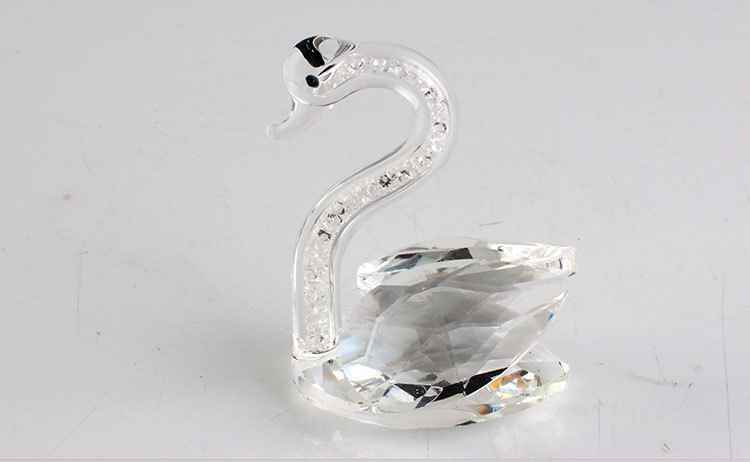 Factory Direct Sales Foreign Trade Crystal Small Animal Custom Swan Decoration Wedding Gift Creative Home Decoration Ornaments