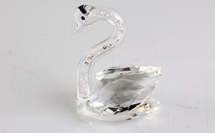 Factory Direct Sales Foreign Trade Crystal Small Animal Custom Swan Decoration Wedding Gift Creative Home Decoration Ornaments