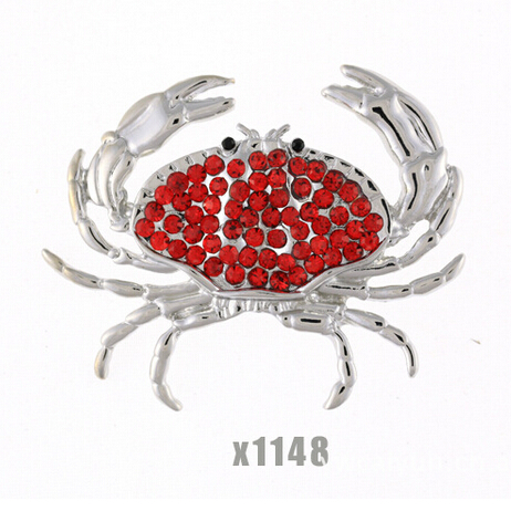 Dream of colorful new European and American fashion jewellery gilt brooch Crystal rhinestone animal crab cute corsage factory outlet