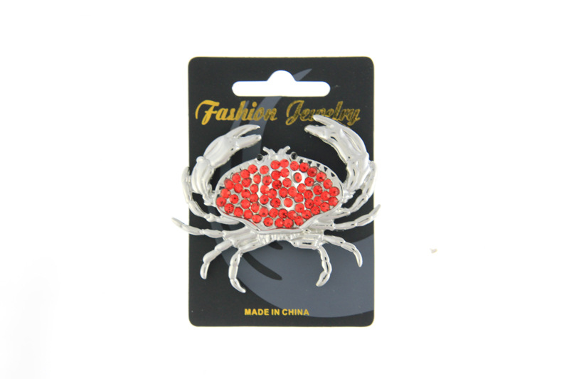 Dream of colorful new European and American fashion jewellery gilt brooch Crystal rhinestone animal crab cute corsage factory outlet