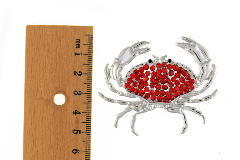 Dream of colorful new European and American fashion jewellery gilt brooch Crystal rhinestone animal crab cute corsage factory outlet