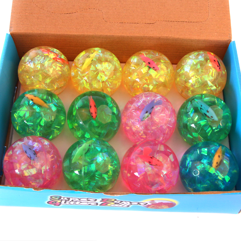 Children's flash elastic ball fish animal crystal bouncing ball luminous transparent ball toy ball Children's flash elastic ball fish animal crystal bouncing ball luminous transparent ball toy ball