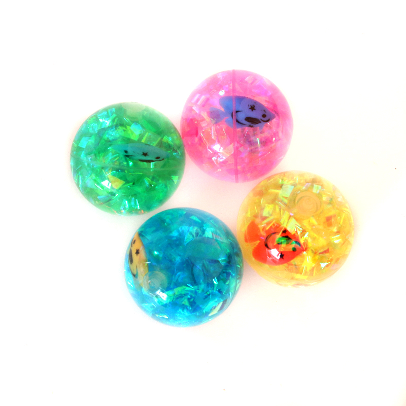 Children's flash elastic ball fish animal crystal bouncing ball luminous transparent ball toy ball Children's flash elastic ball fish animal crystal bouncing ball luminous transparent ball toy ball