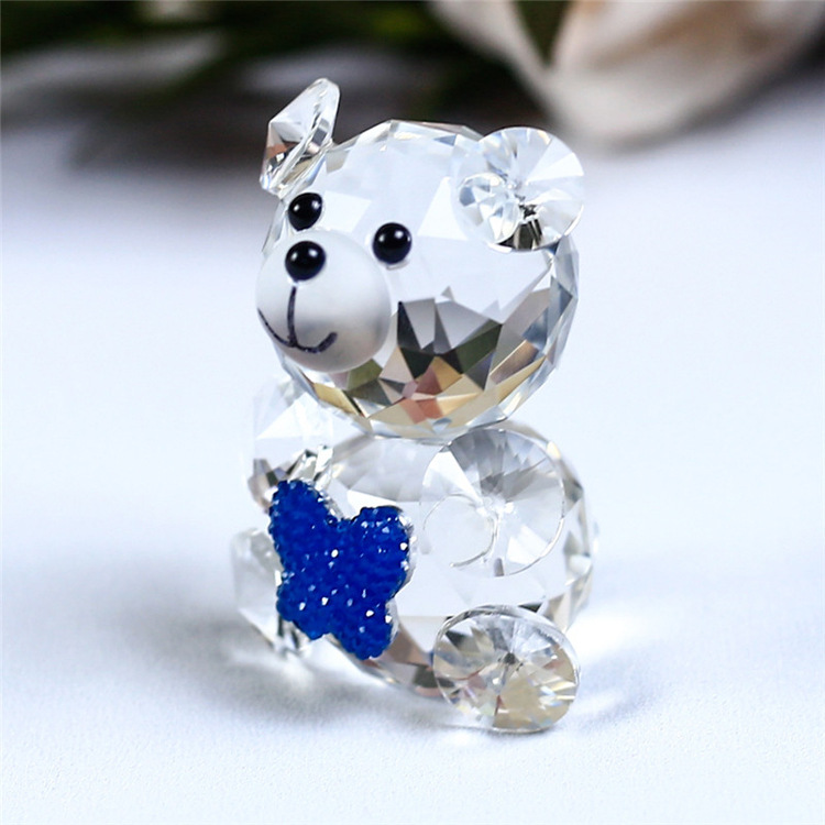 Crystal Bear Animal Customized Various Shapes Figure Plant Glass Crafts Home Decorations