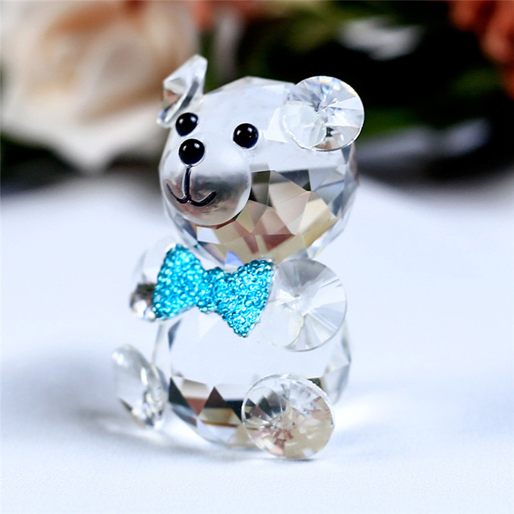 Crystal Bear Animal Customized Various Shapes Figure Plant Glass Crafts Home Decorations