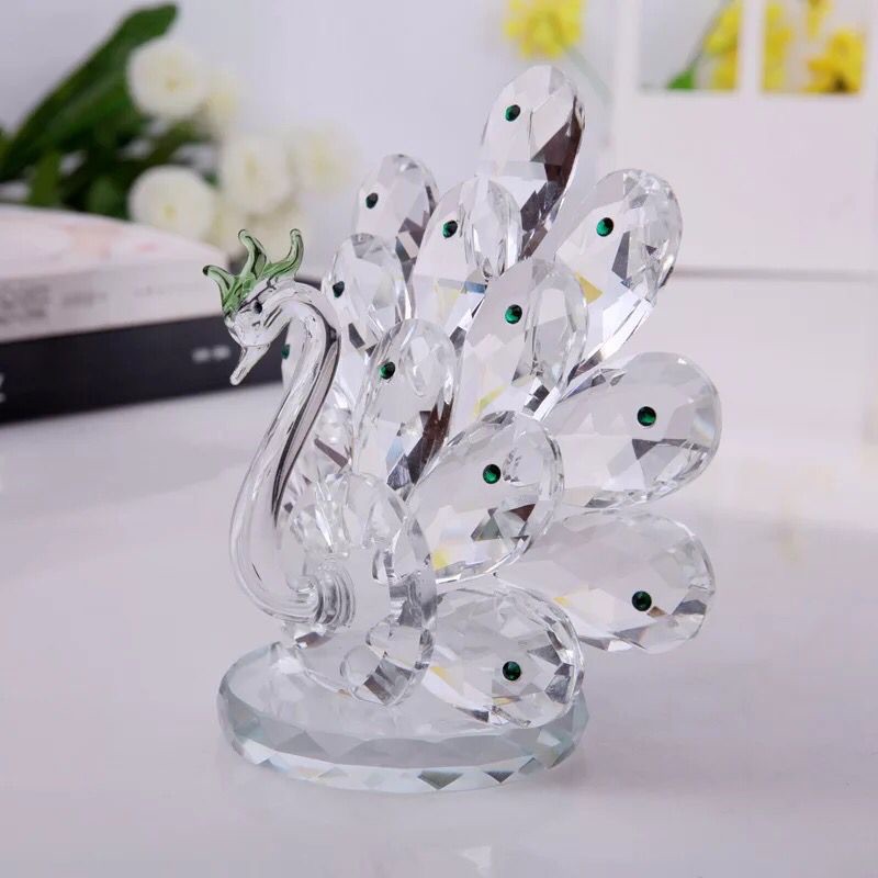 Crystal peacock crystal display crystal animal crafts