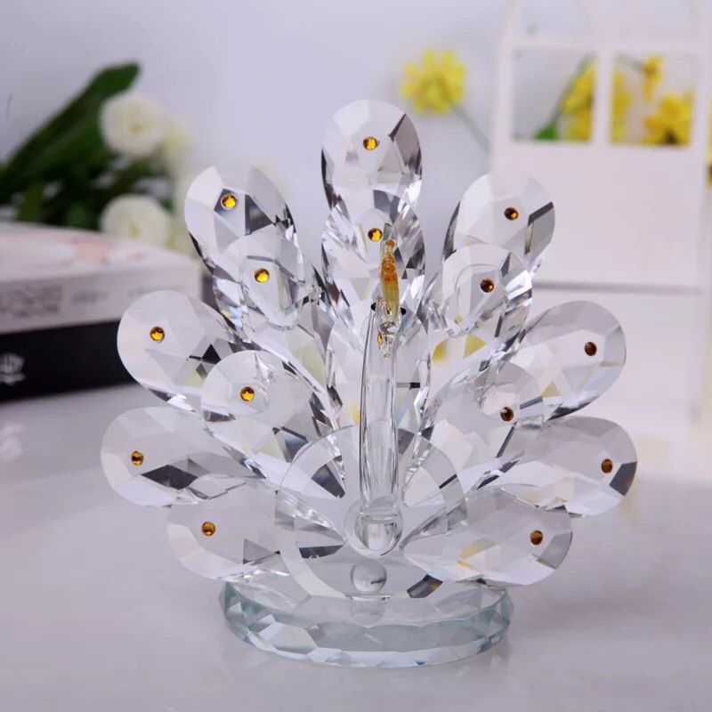 Crystal peacock crystal display crystal animal crafts