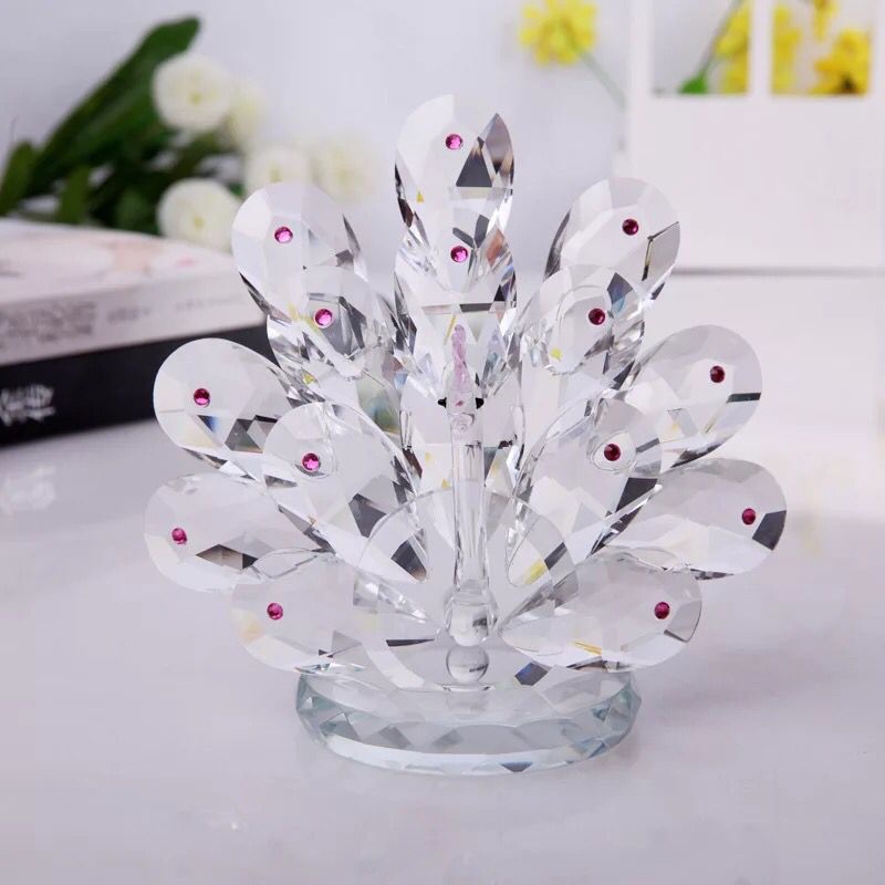 Crystal peacock crystal display crystal animal crafts
