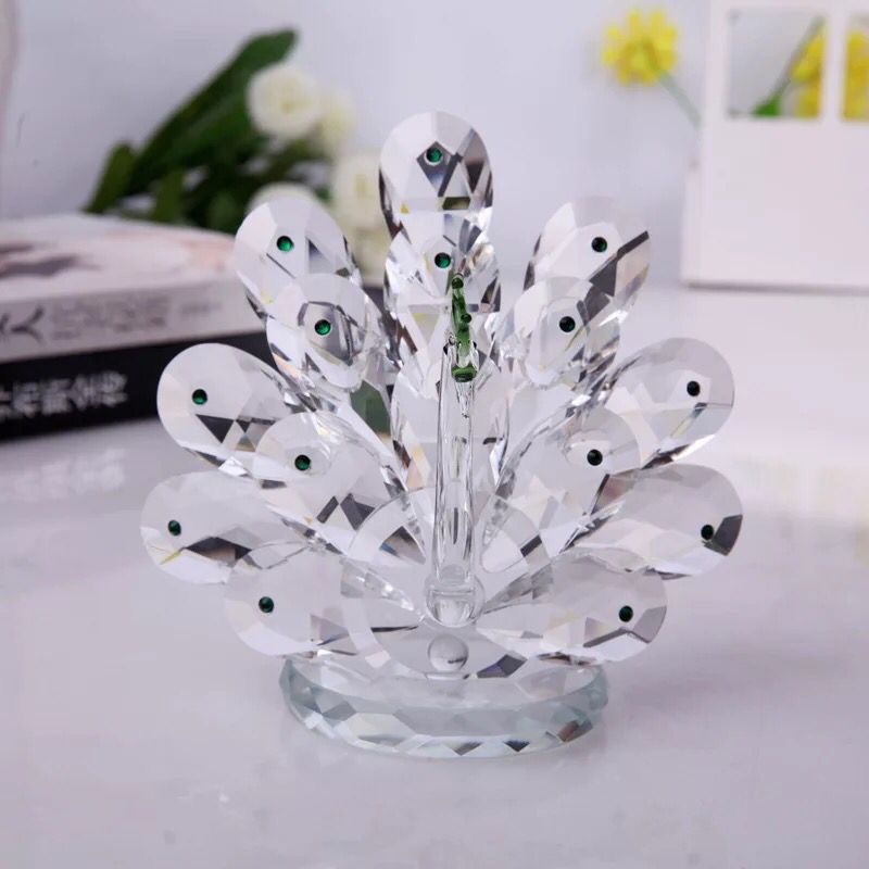 Crystal peacock crystal display crystal animal crafts