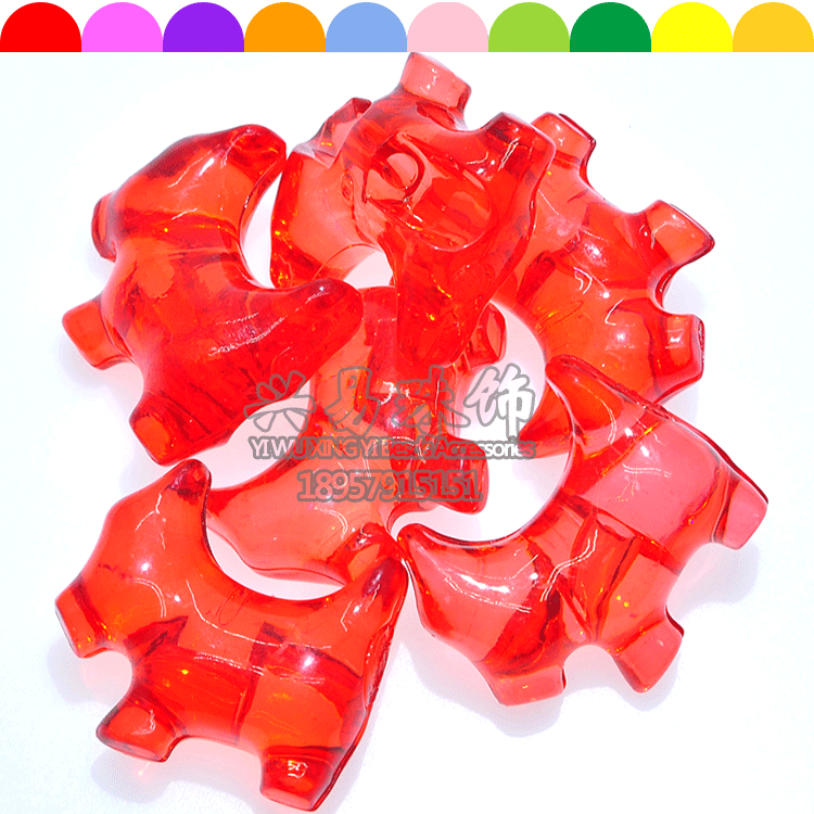 Acrylic beads animal back hole puppy imitation crystal color transparent beads children puzzle DIY crystal gem