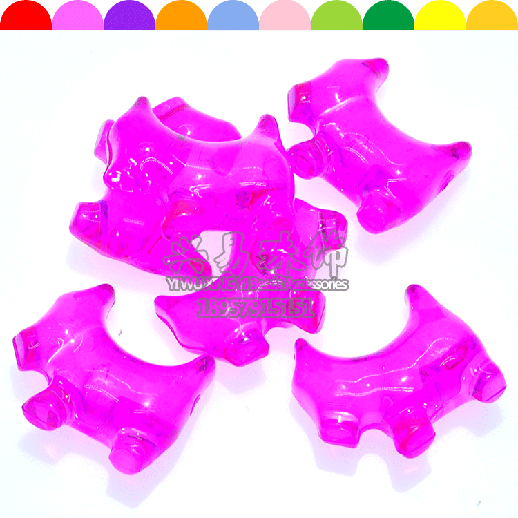 Acrylic beads animal back hole puppy imitation crystal color transparent beads children puzzle DIY crystal gem