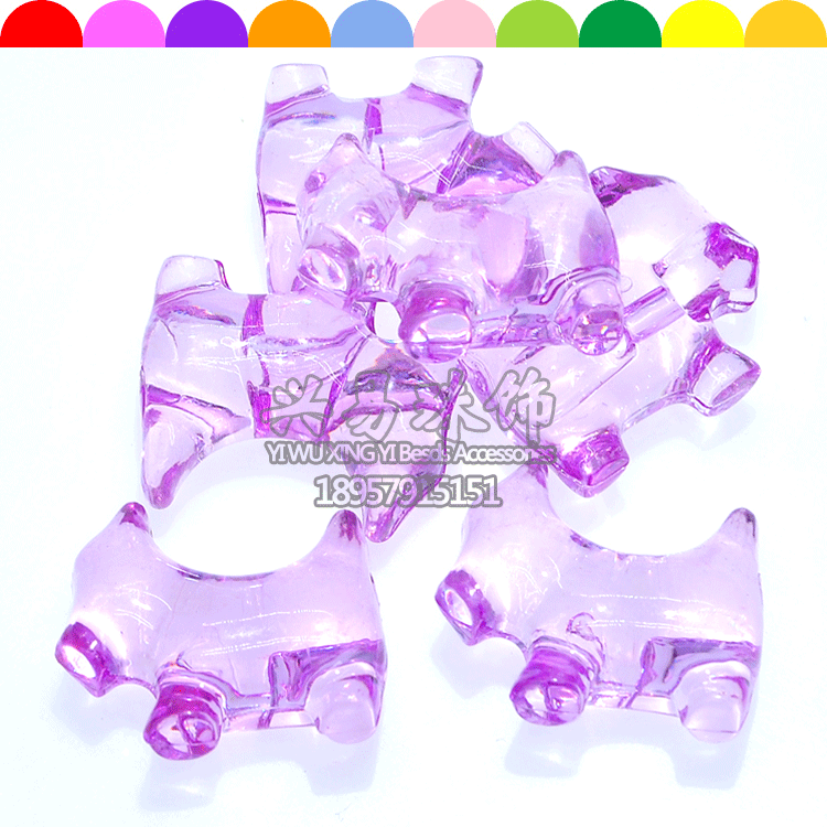Acrylic beads animal back hole puppy imitation crystal color transparent beads children puzzle DIY crystal gem
